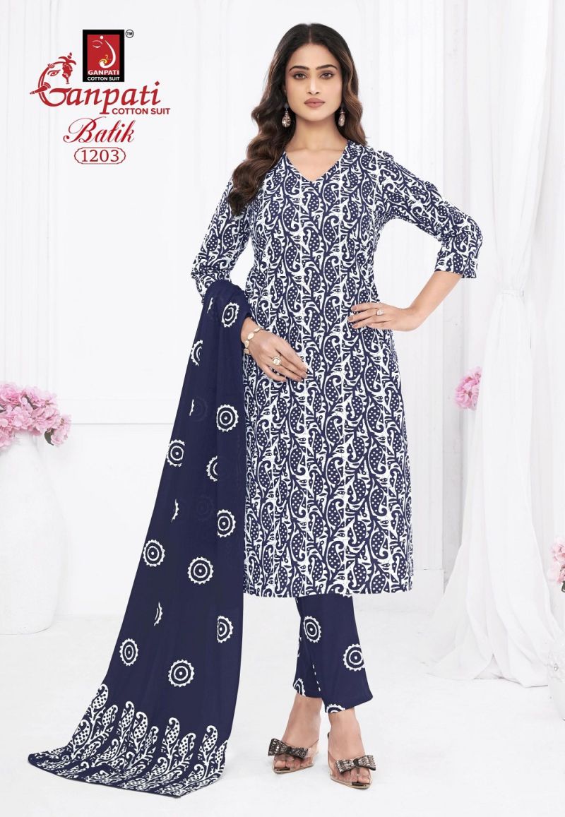 Ganpati Batik Vol 12 Readymade Pure Cotton Batik Printed Kurti Set Collection