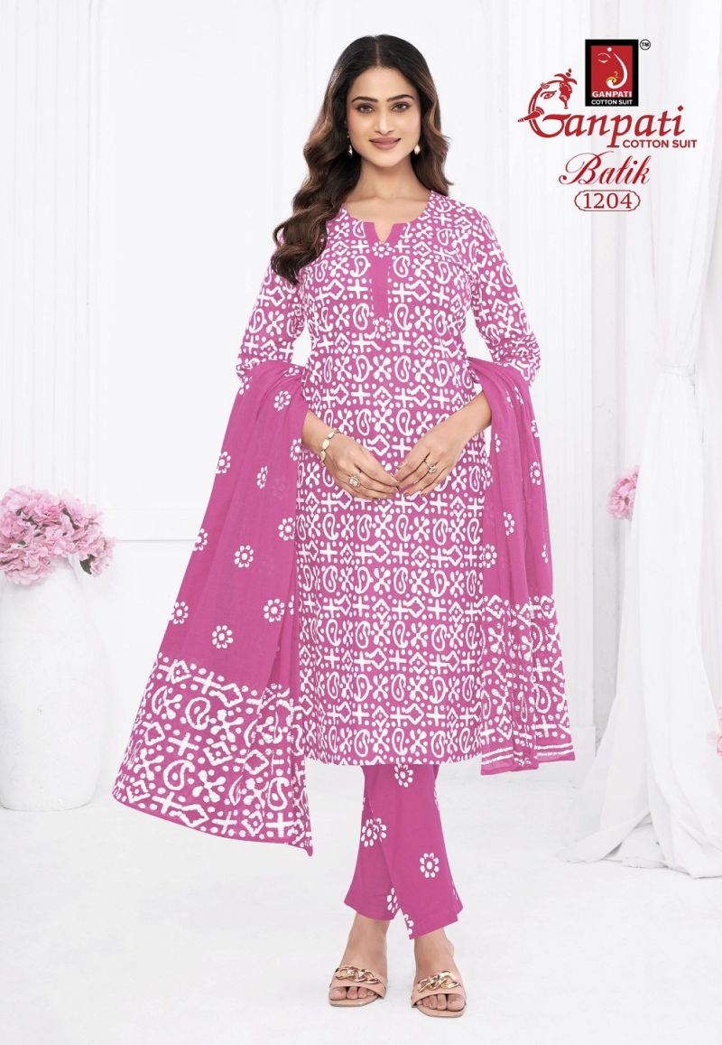 Ganpati Batik Vol 12 Readymade Pure Cotton Batik Printed Kurti Set Collection