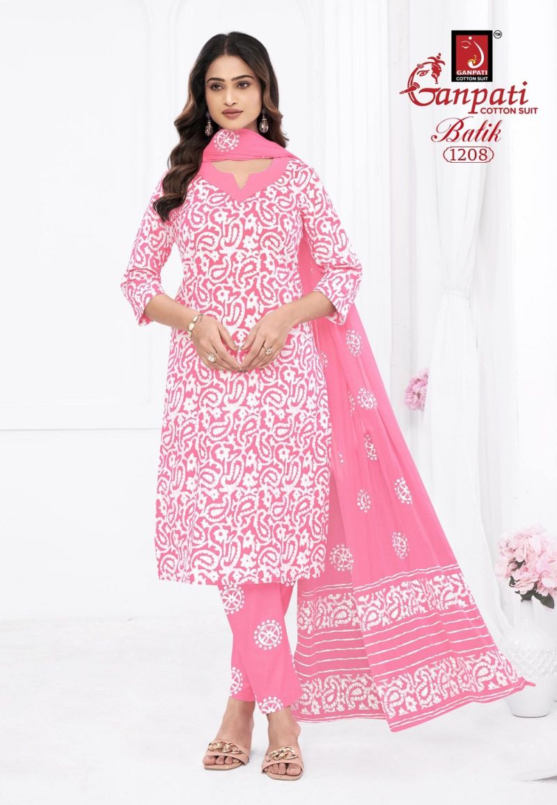 Ganpati Batik Vol 12 Readymade Pure Cotton Batik Printed Kurti Set Collection
