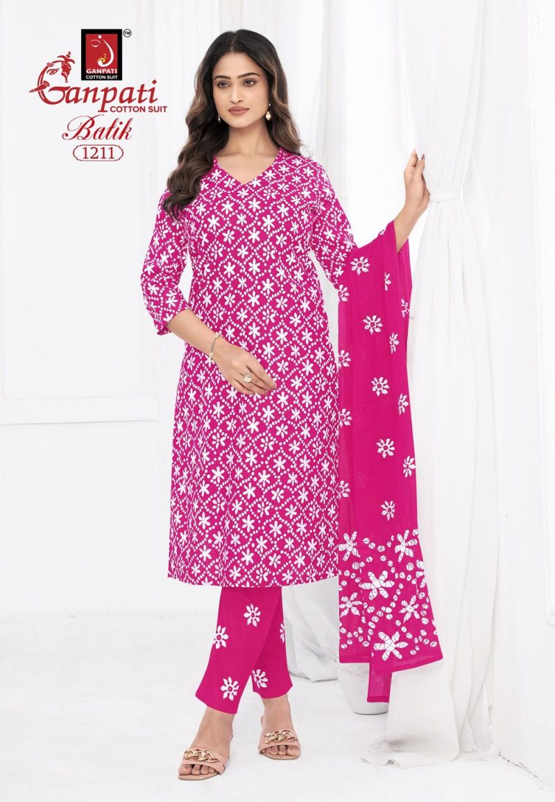 Ganpati Batik Vol 12 Readymade Pure Cotton Batik Printed Kurti Set Collection