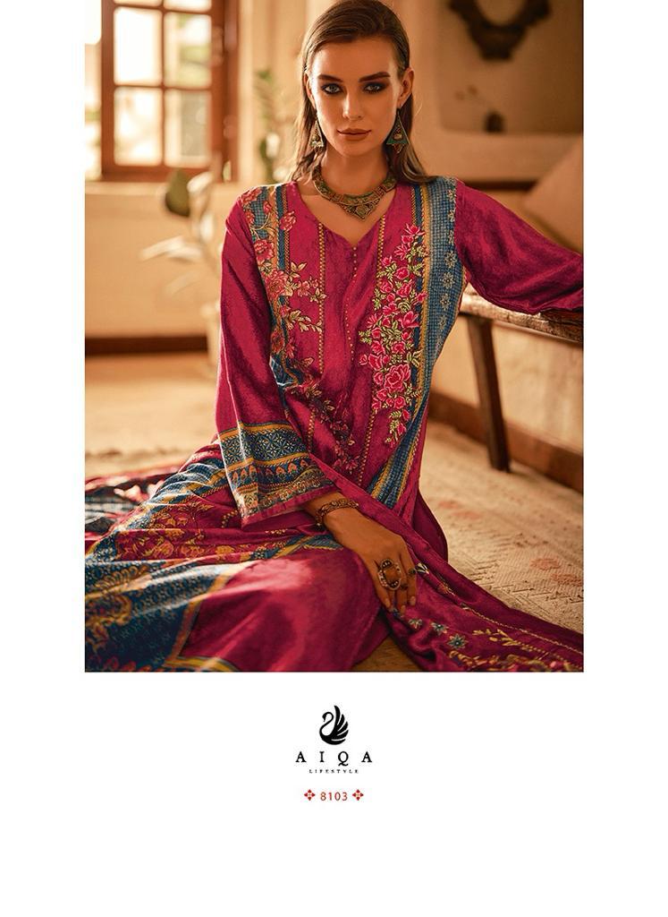 Aiqa The New Vintage Velvet Digital Print Fancy Work Salwar Kameez Suits