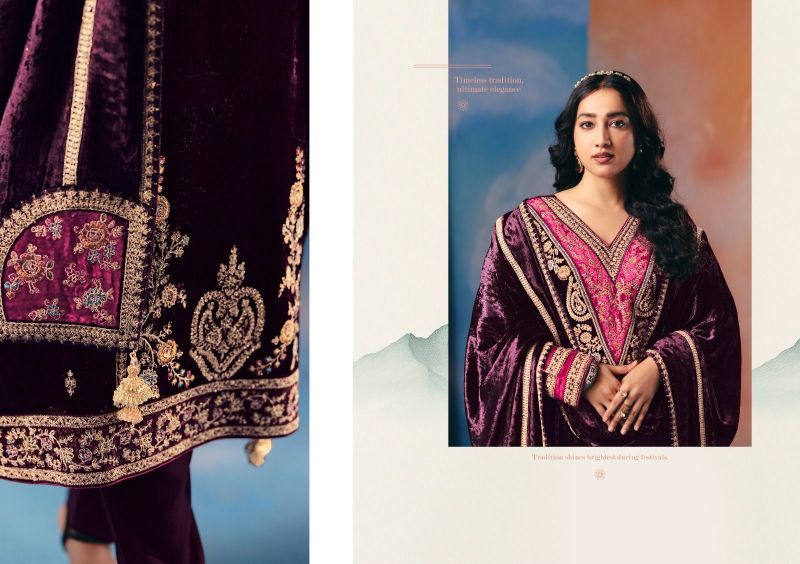 Ibiza Taamasi Viscose Velvet Embroidery Designer Salwar Kameez Collection