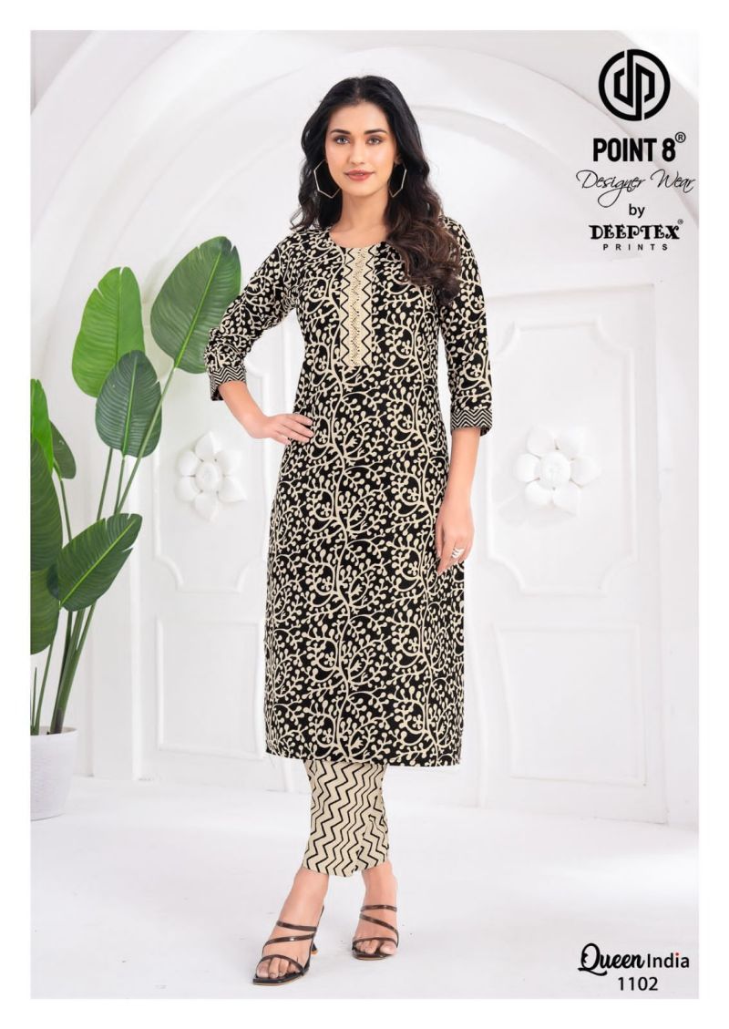 Deeptex Queen India Vol 11 Readymade Cotton Printed Kurti With Pant