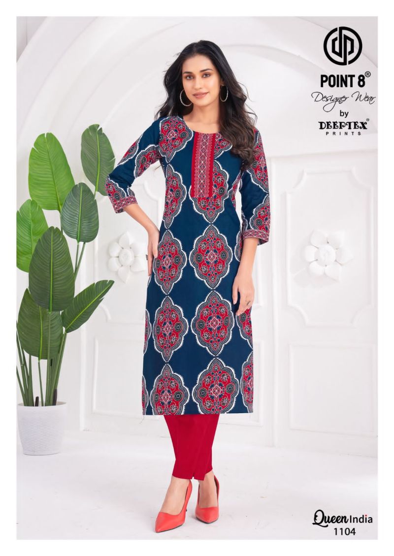 Deeptex Queen India Vol 11 Readymade Cotton Printed Kurti With Pant