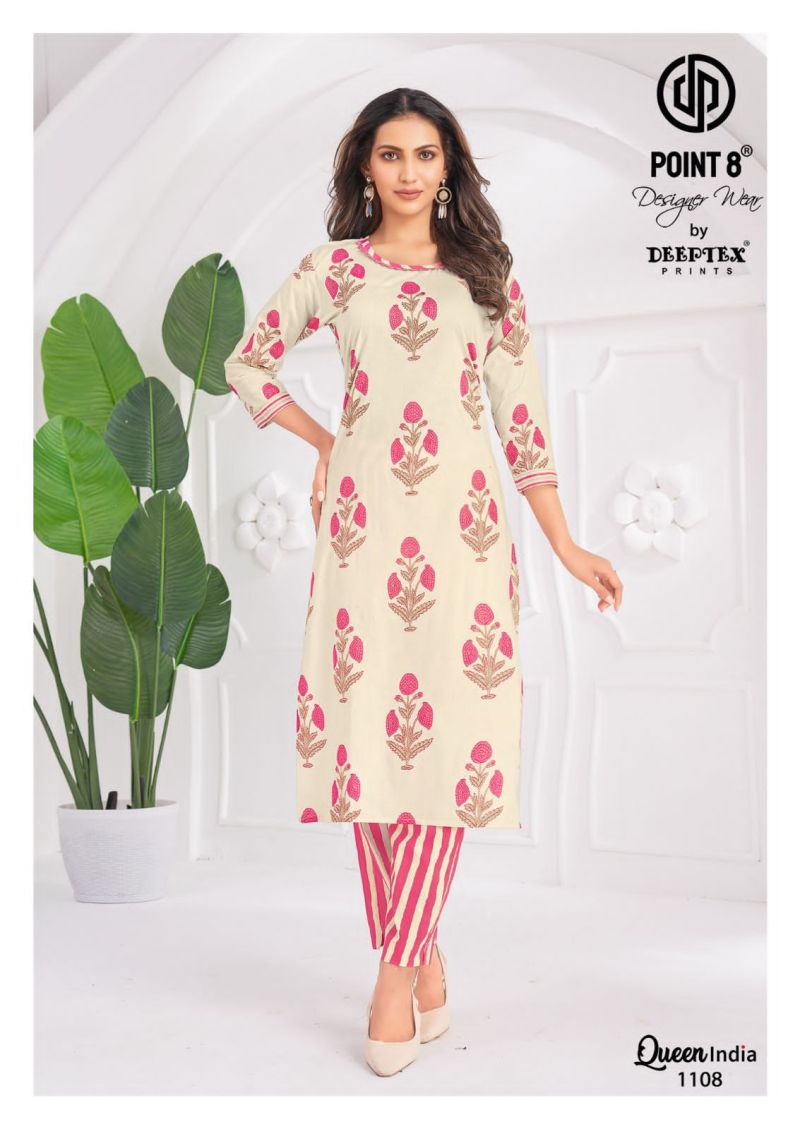 Deeptex Queen India Vol 11 Readymade Cotton Printed Kurti With Pant