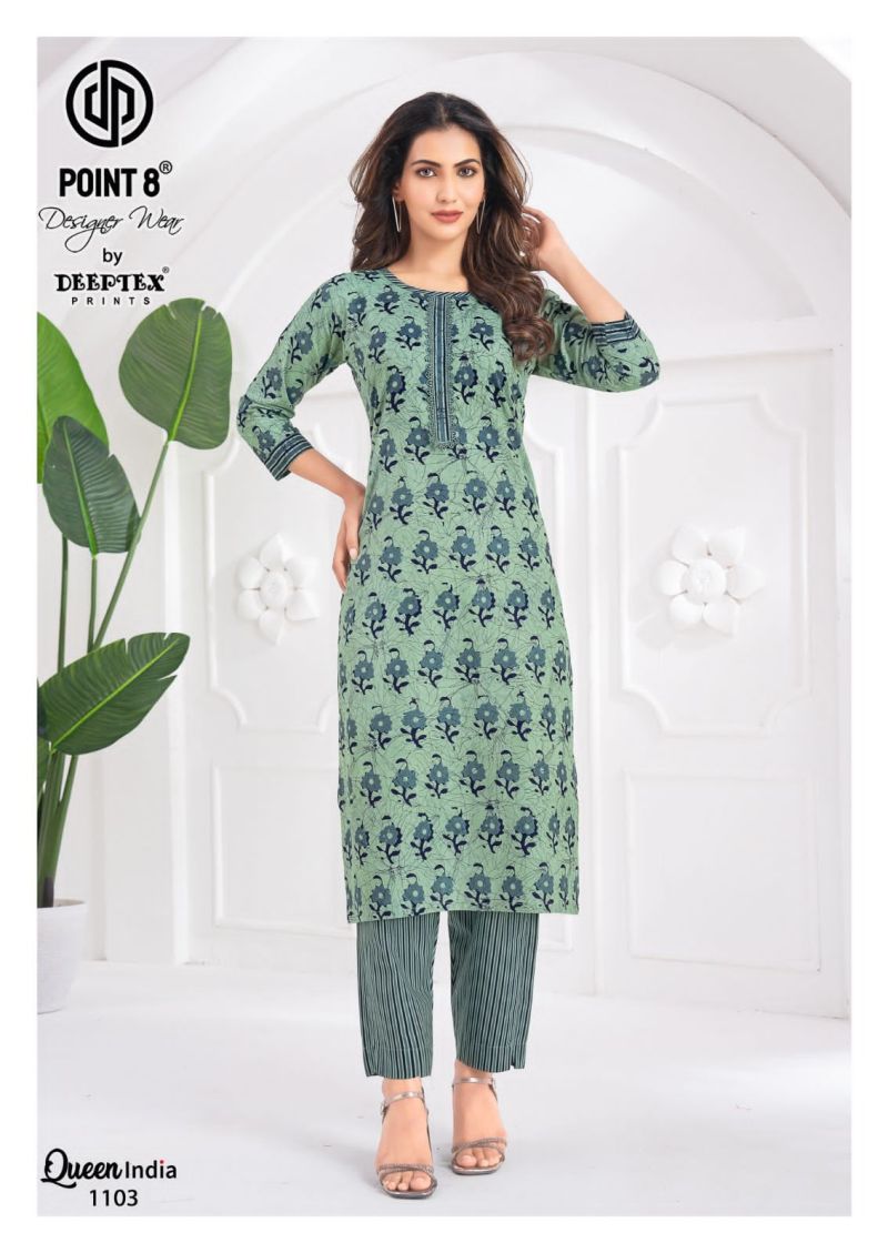 Deeptex Queen India Vol 11 Readymade Cotton Printed Kurti With Pant