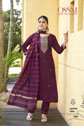 Ossm Gungun Vol 2 Viscose Vetican Silk Work Kurti Pant And Dupatta