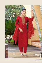 Ossm Gungun Vol 2 Viscose Vetican Silk Work Kurti Pant And Dupatta