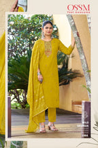 Ossm Gungun Vol 2 Viscose Vetican Silk Work Kurti Pant And Dupatta