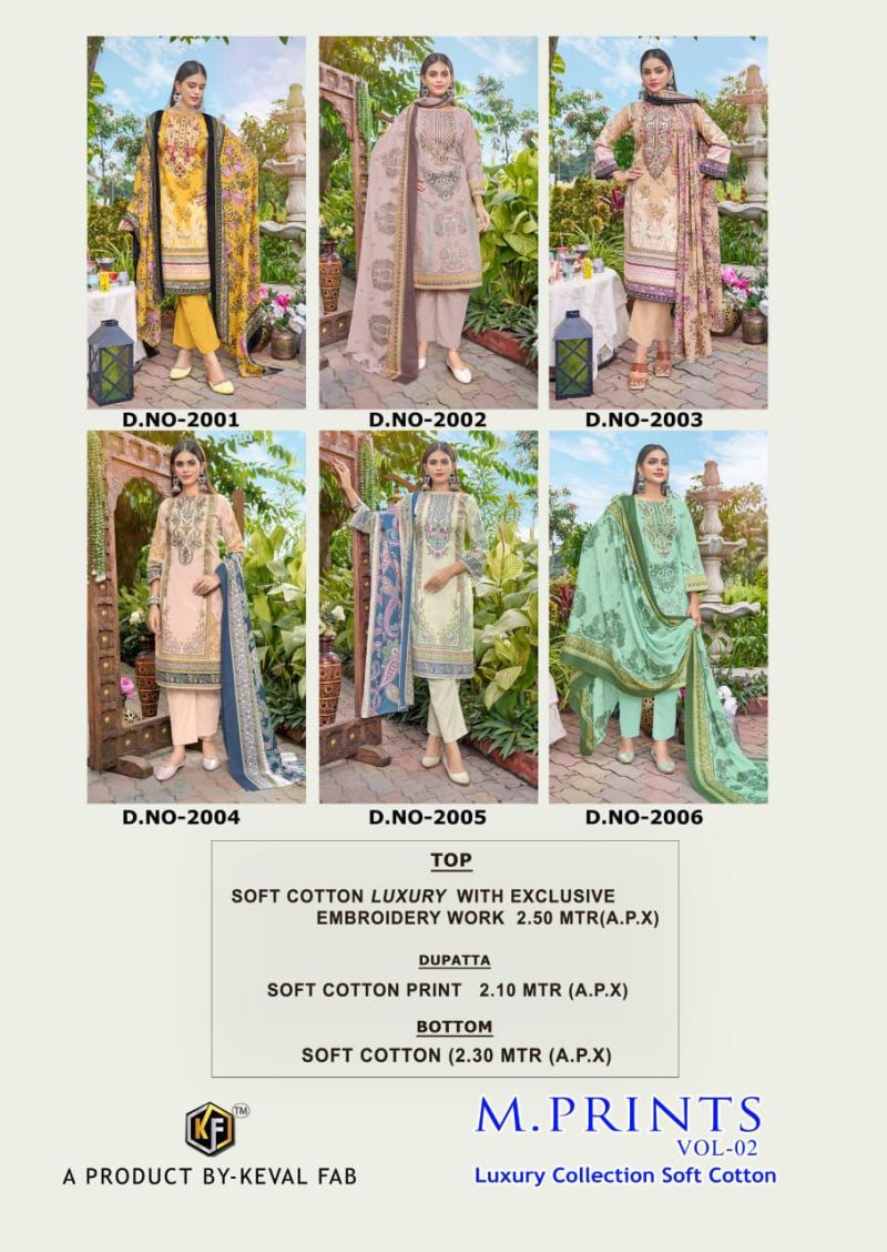 Keval M Prints Vol 2 Cotton Embroidered Work Dress Material Collection