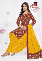 Ganpati Bandhani Vol 9 Cotton Printed Bandhej Dress Material