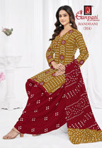 Ganpati Bandhani Vol 9 Cotton Printed Bandhej Dress Material