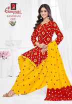 Ganpati Bandhani Vol 9 Cotton Printed Bandhej Dress Material