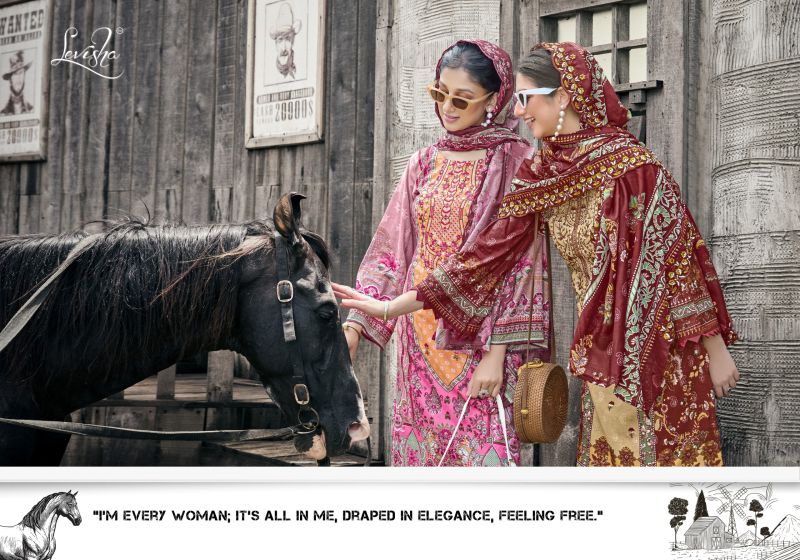 Levisha Nargis Nx Vol 3 Cemric Lawn Cotton Pakistani Dress Material