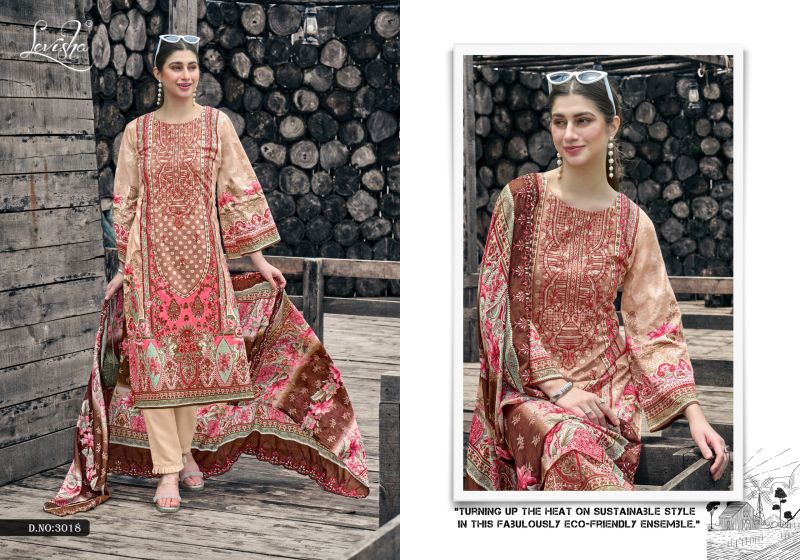 Levisha Nargis Nx Vol 3 Cemric Lawn Cotton Pakistani Dress Material