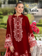 Alzohaib Aaida Cotton Dupatta Cotton Work Pakistani Salwar Kameez