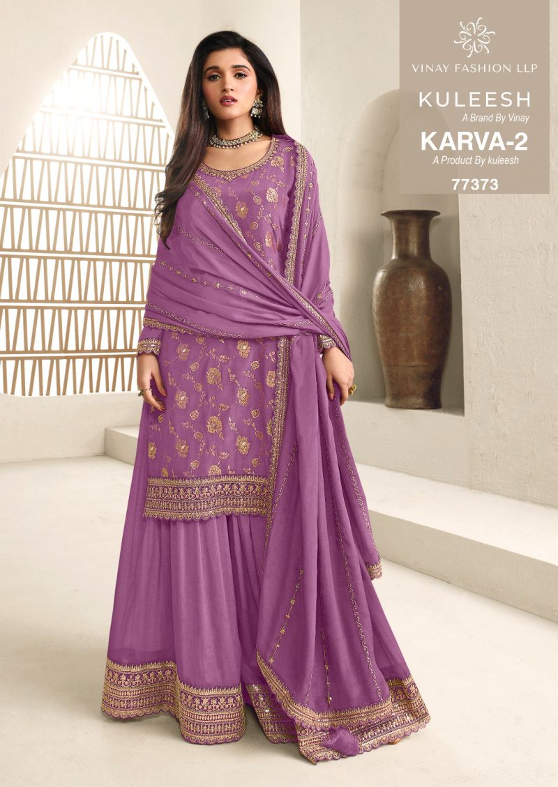 Vinay Kuleesh Karva Vol 2 Viscose Chinon Embroidered Salwar Kameez