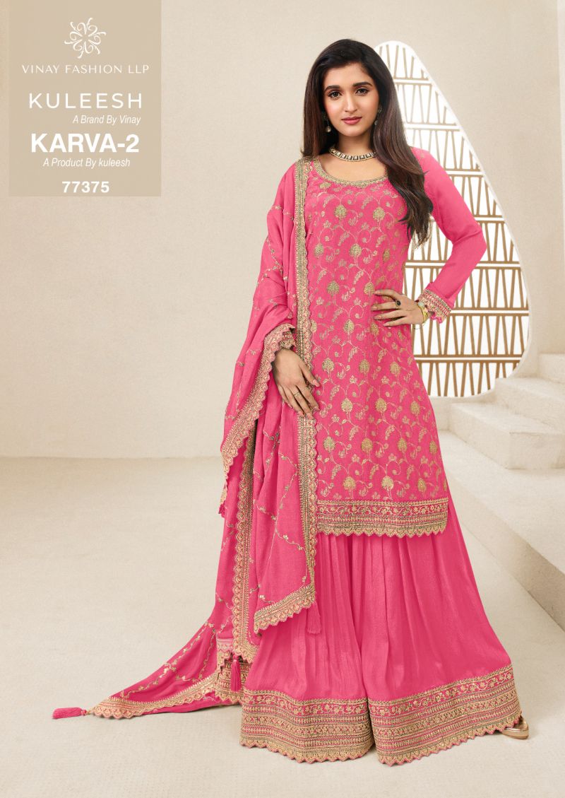 Vinay Kuleesh Karva Vol 2 Viscose Chinon Embroidered Salwar Kameez