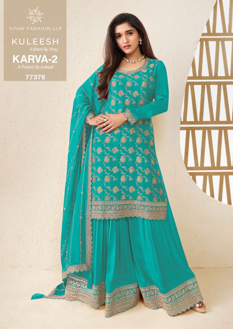 Vinay Kuleesh Karva Vol 2 Viscose Chinon Embroidered Salwar Kameez