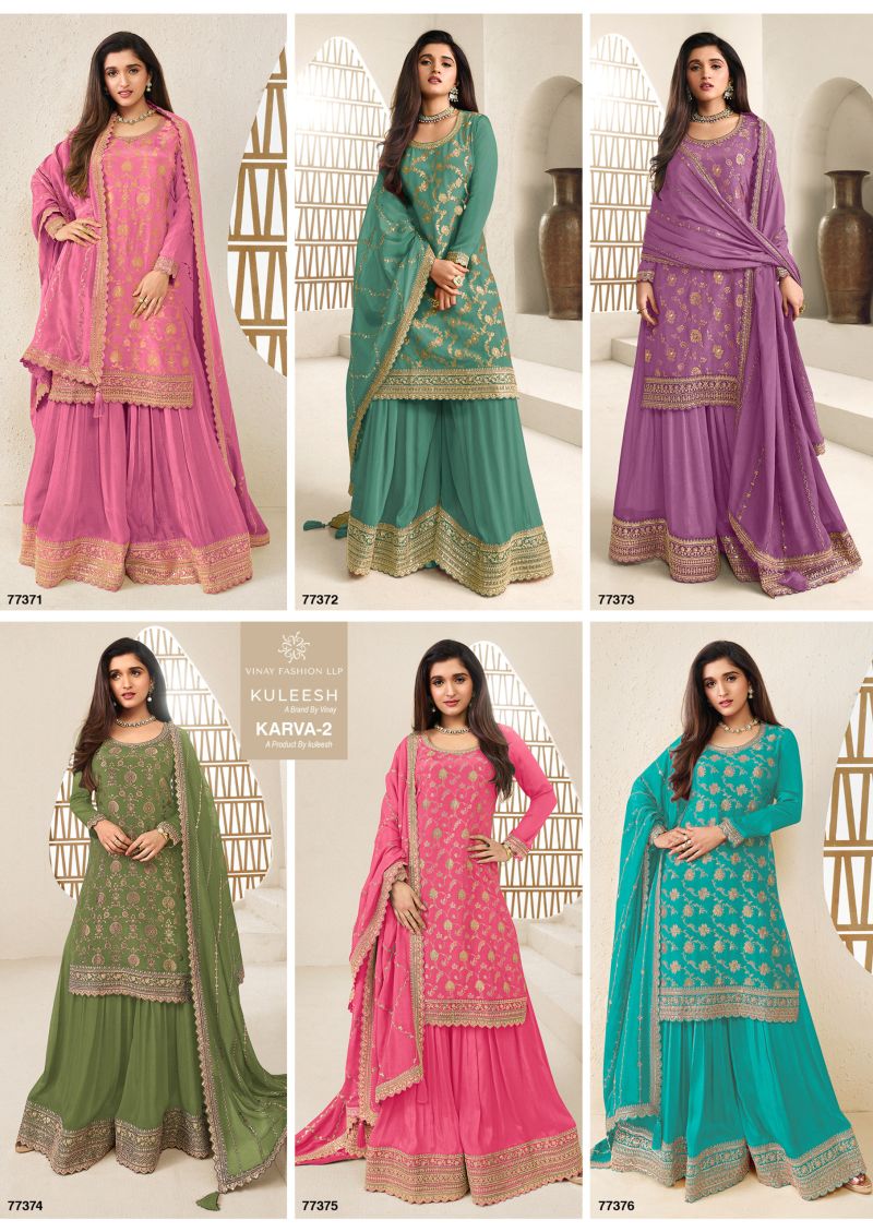 Vinay Kuleesh Karva Vol 2 Viscose Chinon Embroidered Salwar Kameez