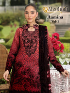 Alzohaib Aamina Vol 1 Chiffon Dupatta Cotton Work Pakistani Salwar