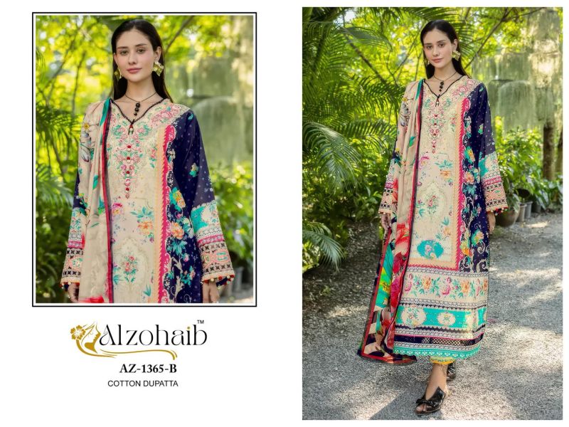 Alzohaib Iffat Chiffon Dupatta Cotton With Work Pakistani Salwar Suits