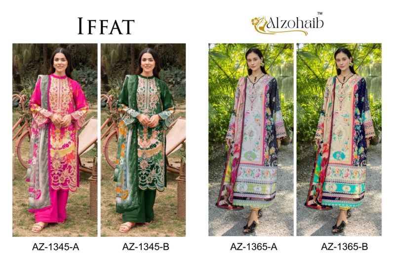 Alzohaib Iffat Chiffon Dupatta Cotton With Work Pakistani Salwar Suits