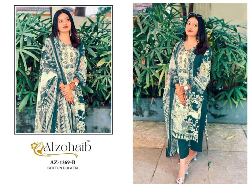 Alzohaib 1369 A To D Cotton Dupatta Cotton Pakistani Salwar Kameez