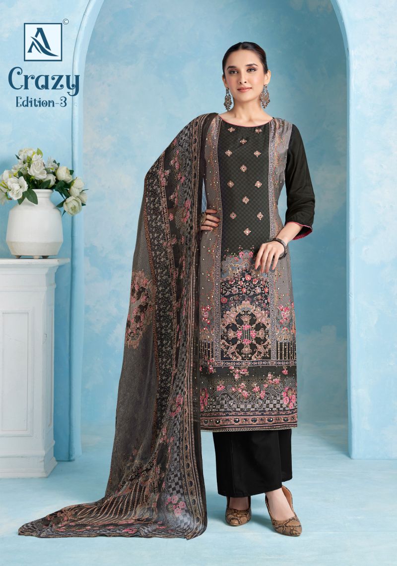 Alok Crazy Edition 3 Viscose Maslin Designer Work Dress Material