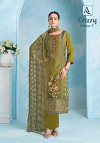 Alok Crazy Edition 3 Viscose Maslin Designer Work Dress Material