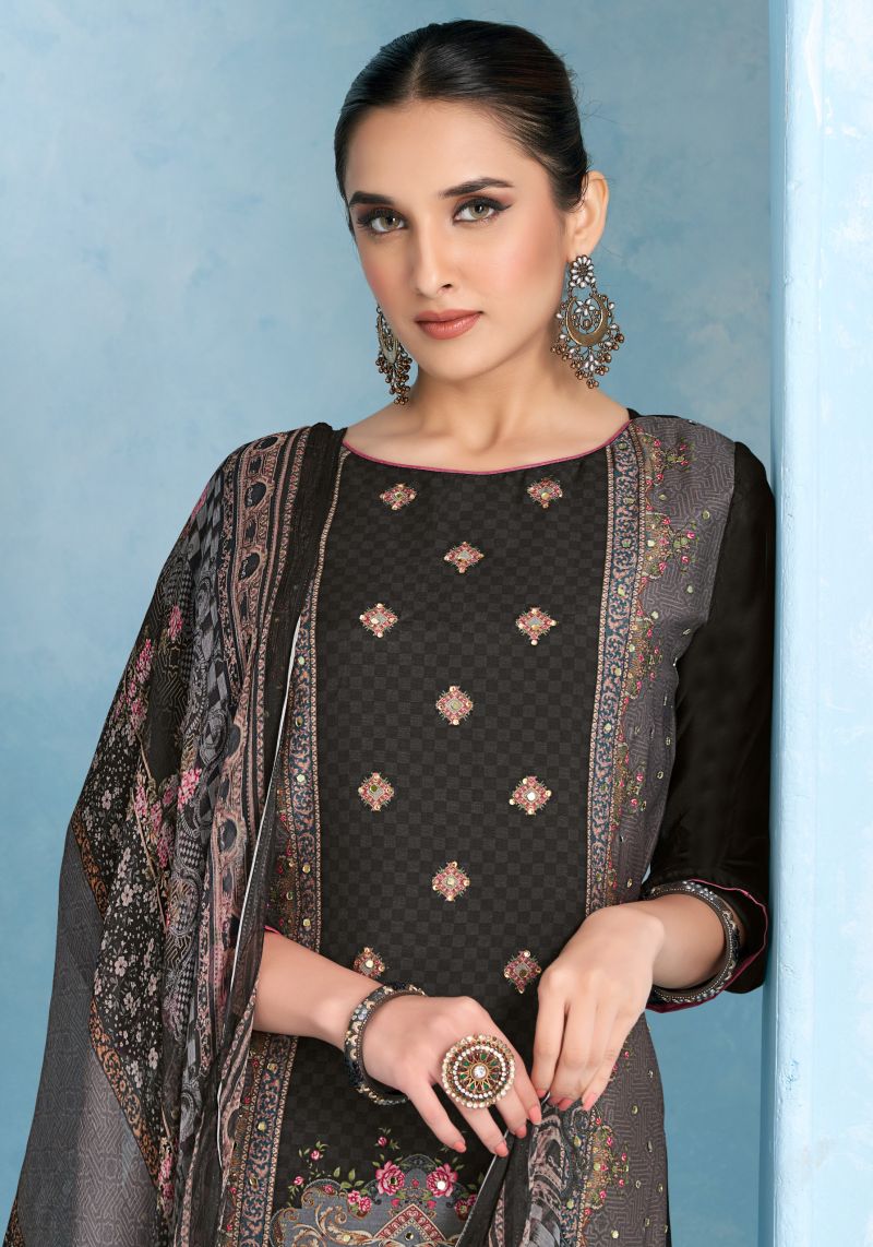 Alok Crazy Edition 3 Viscose Maslin Designer Work Dress Material