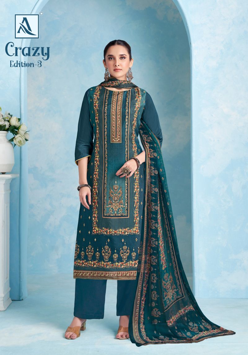 Alok Crazy Edition 3 Viscose Maslin Designer Work Dress Material