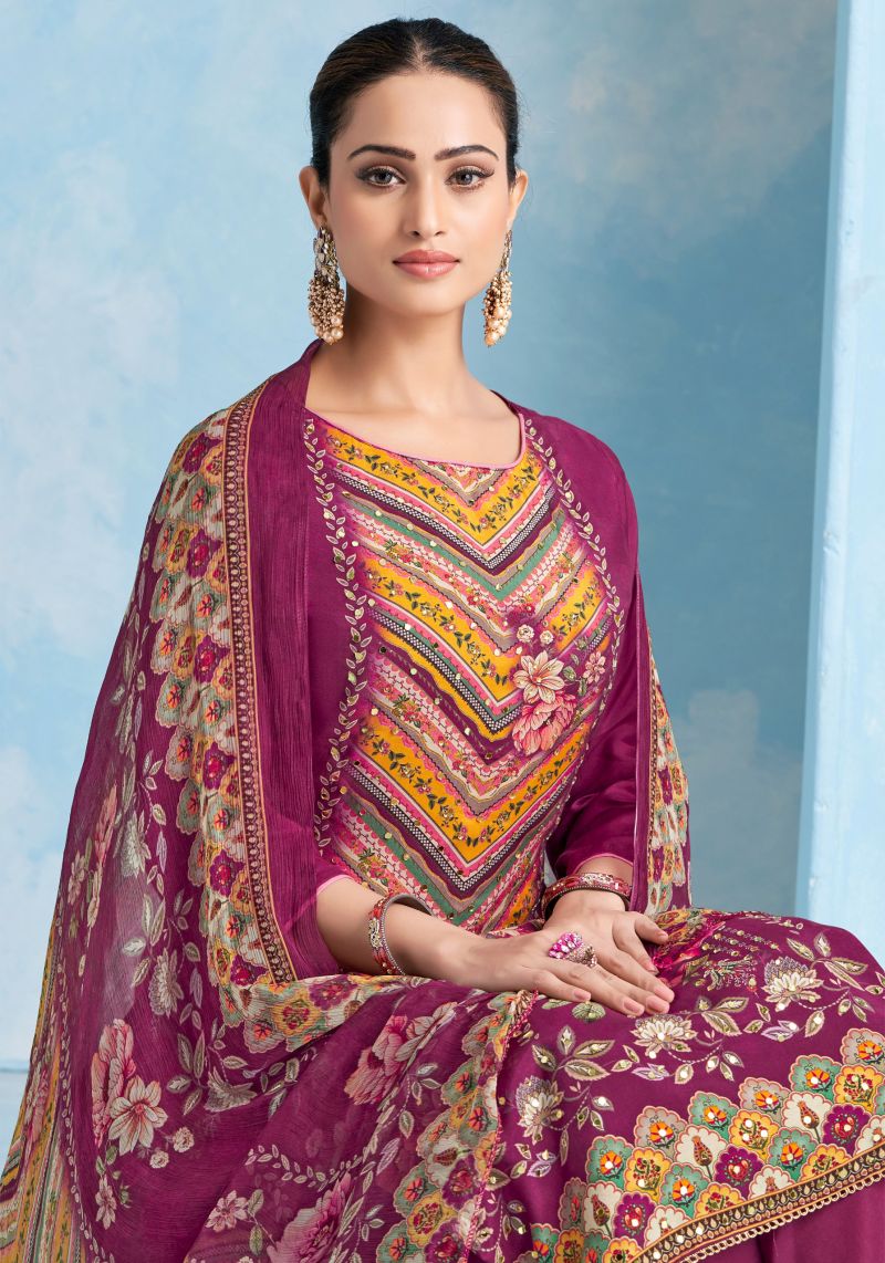 Alok Crazy Edition 3 Viscose Maslin Designer Work Dress Material