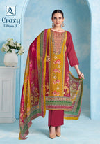 Alok Crazy Edition 3 Viscose Maslin Designer Work Dress Material