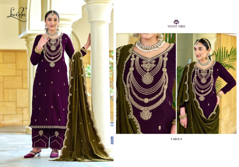 Levisha Riwaaz Vol 2 Velvet Embroidery Work Dress Material Collection
