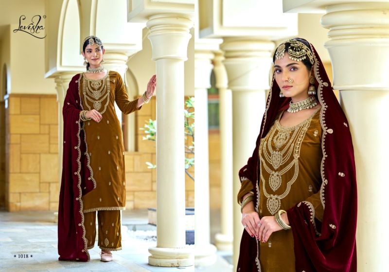 Levisha Riwaaz Vol 2 Velvet Embroidery Work Dress Material Collection