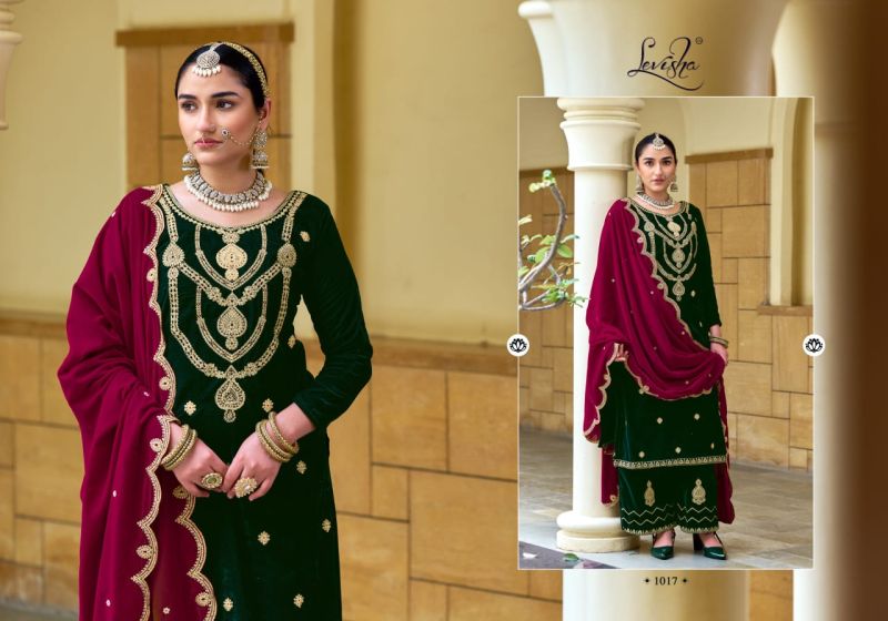 Levisha Riwaaz Vol 2 Velvet Embroidery Work Dress Material Collection