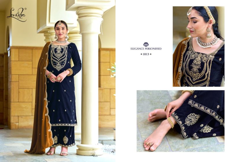 Levisha Riwaaz Vol 2 Velvet Embroidery Work Dress Material Collection