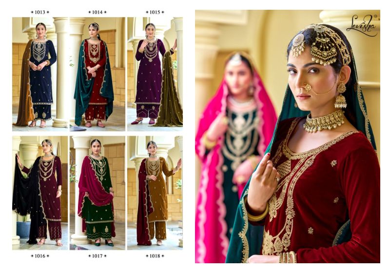 Levisha Riwaaz Vol 2 Velvet Embroidery Work Dress Material Collection