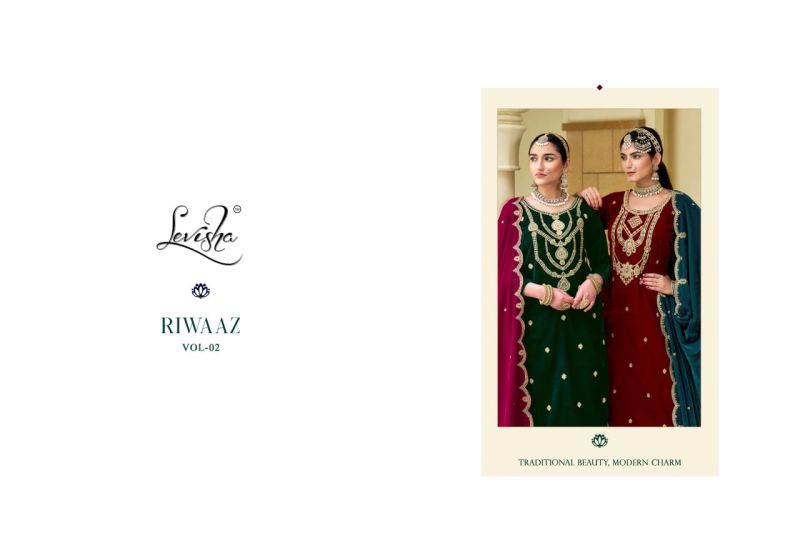 Levisha Riwaaz Vol 2 Velvet Embroidery Work Dress Material Collection