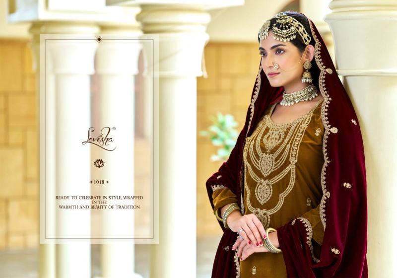 Levisha Riwaaz Vol 2 Velvet Embroidery Work Dress Material Collection