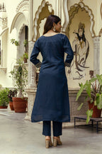 Hr 31 Viscose Chanderi Embroidered Work Kurti Pant And Dupatta