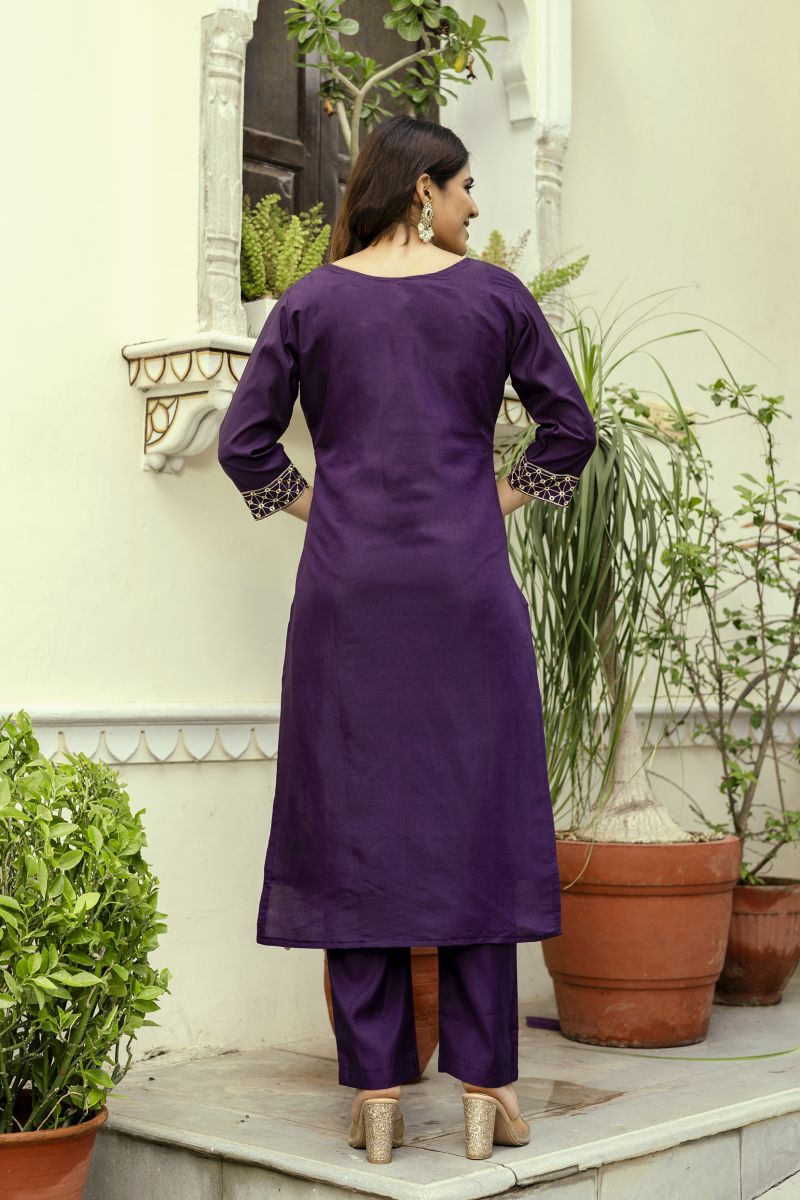 Hr 31 Viscose Chanderi Embroidered Work Kurti Pant And Dupatta