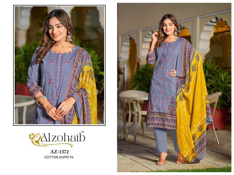 Alzohaib Asmaa Cotton Dupatta Cotton Pakistani Salwar Kameez Suits