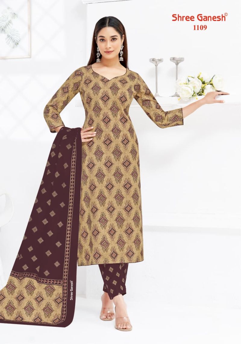 Shree Ganesh Lehriya Vol 1 Cotton Printed Dress Material