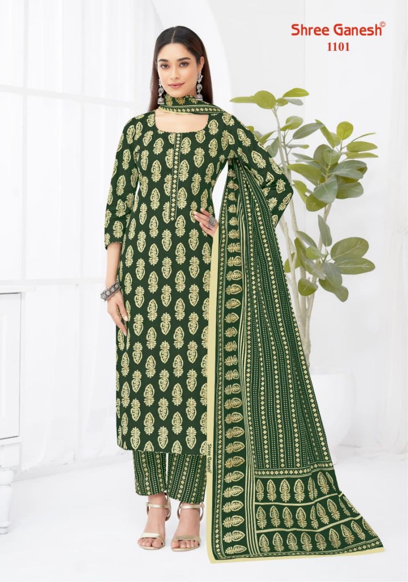 Shree Ganesh Lehriya Vol 1 Cotton Printed Dress Material