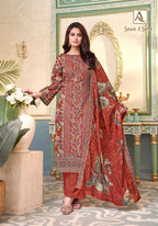 Alok Sana And Sara Cambric Cotton Printed Embroidery Dress Material
