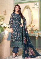 Alok Sana And Sara Cambric Cotton Printed Embroidery Dress Material