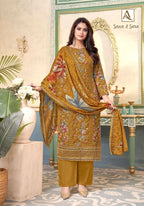 Alok Sana And Sara Cambric Cotton Printed Embroidery Dress Material