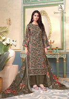 Alok Sana And Sara Cambric Cotton Printed Embroidery Dress Material
